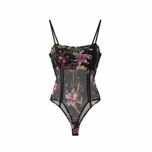 Timing Vibrant Floral Mesh Top